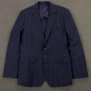 Bonobos Blazer Mens 40R Slim Fit Lanificio Comero Wool Plaid Blue Suit Jacket